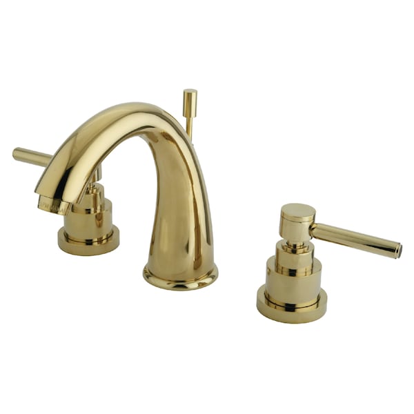 8" Widespread Bathroom Faucet, Polished Brass